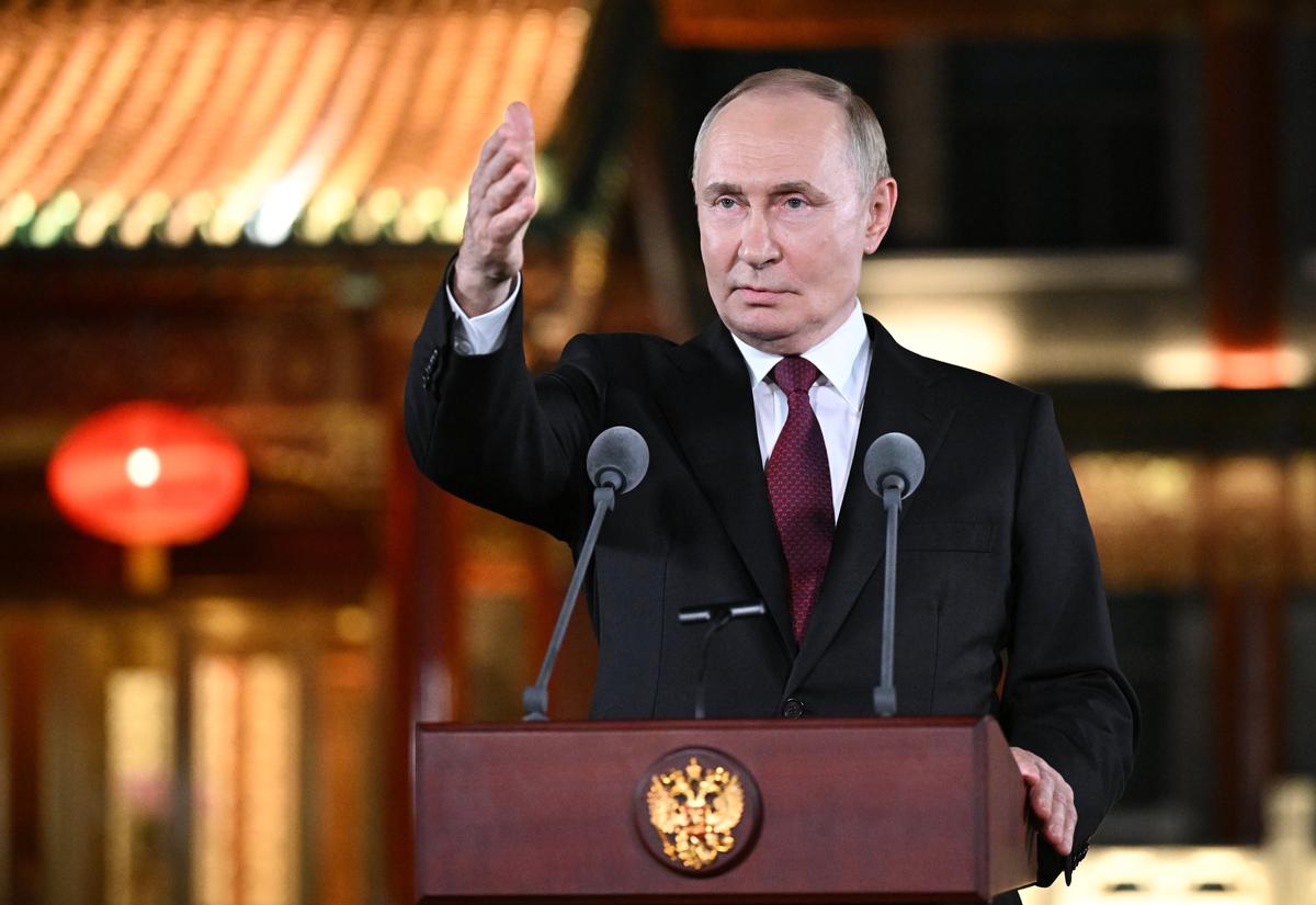 Putin answers questions from reporters at the end of his visit to China in Beijing, 3 September 2025. Photo: EPA/SERGEY BOBYLEV / SPUTNIK / KREMLIN POOL